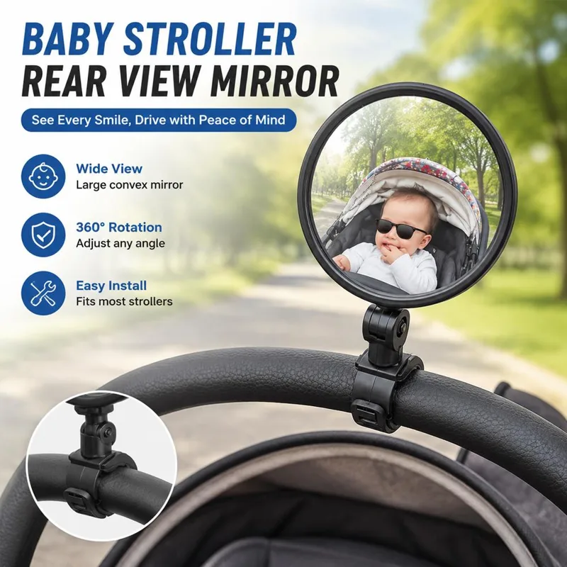 Mirror Handlebar Convex - 2 Buah Cermin Sepeda Dapat Disesuaikan