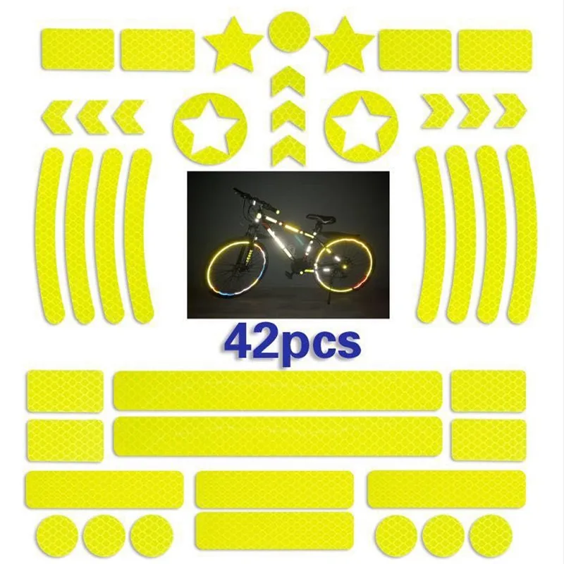 Spoke Reflector Set - Stiker Hub roda reflektif, perekat sendiri
