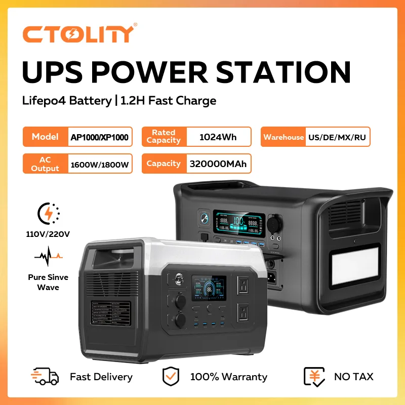 Usb Charger Dynamo - CTOLITY 1800W Stasiun Daya Portabel 1024Wh