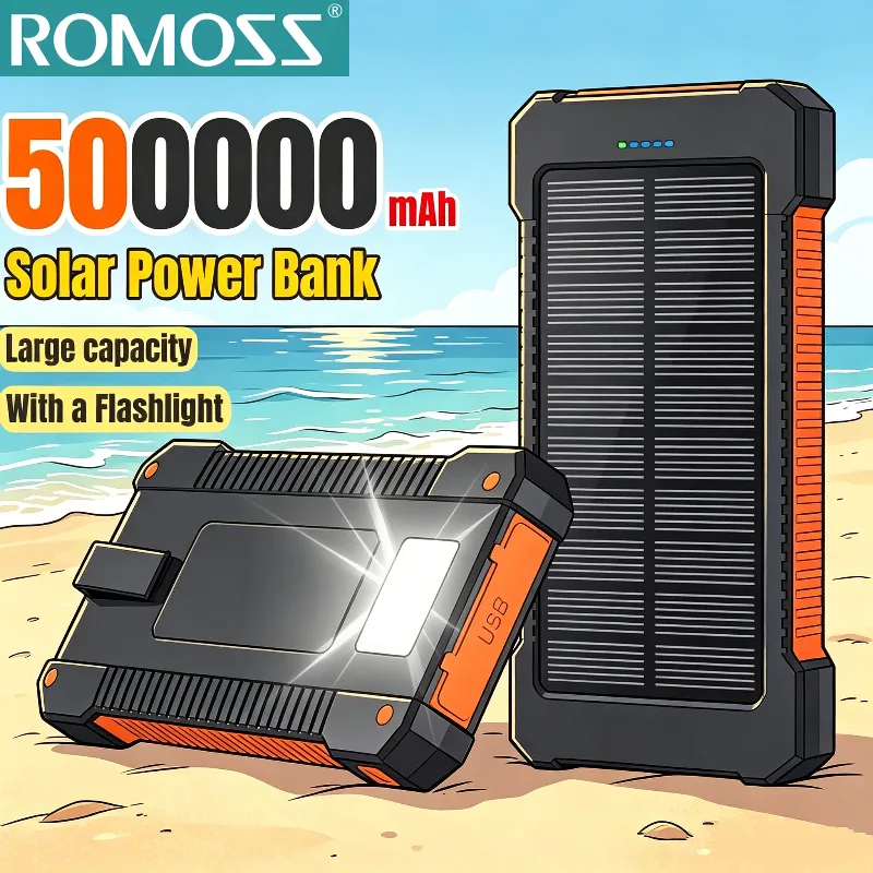 Usb Charger Dynamo - ROMOSS 500000mAh Bank Daya Tenaga Surya