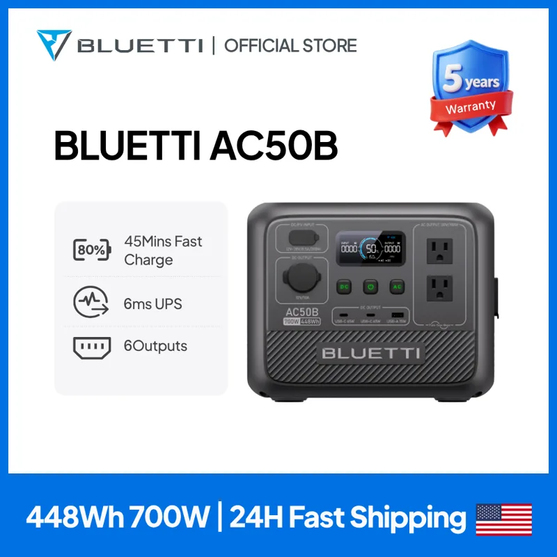 Usb Charger Dynamo - BLUETTI AC50B Pembangkit Listrik Portabel 700W