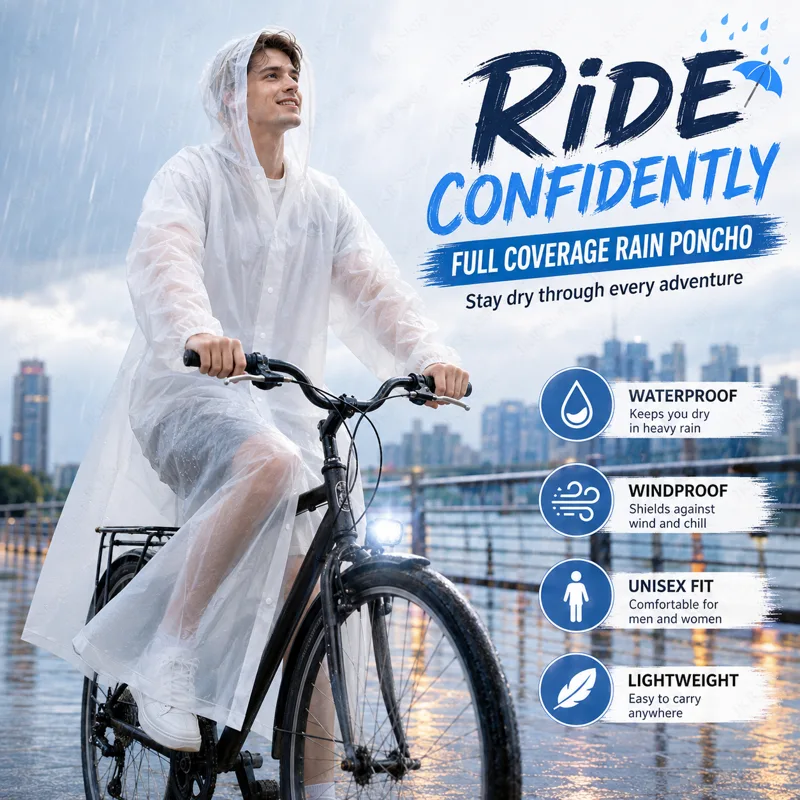 Cycling Commuter Rain Gear - Jas Hujan Dewasa Tahan Air, Tebal,