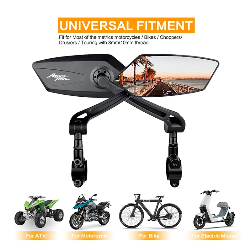 Mirror Handlebar Convex - Spion Lipat Motor Hitam Sudut Lebar