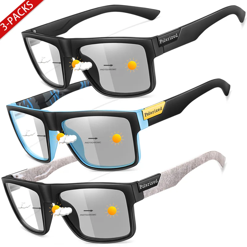 Cycling Zones - 3 Pasang Kacamata Hitam Fotochromic Persegi