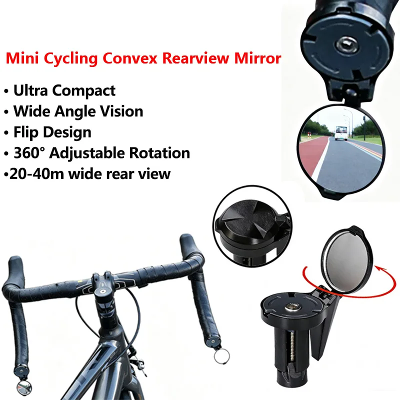 Mirror Handlebar Convex - Cermin Cembung Sepeda Ultra Ringkas -