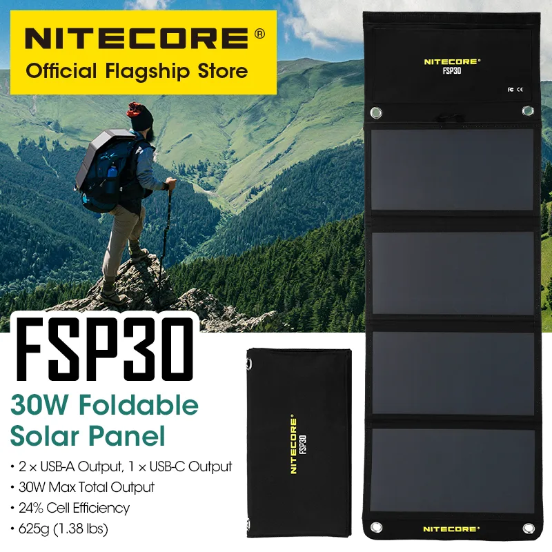 Usb Charger Dynamo - NITECORE FSP30 Panel surya portabel 30W,