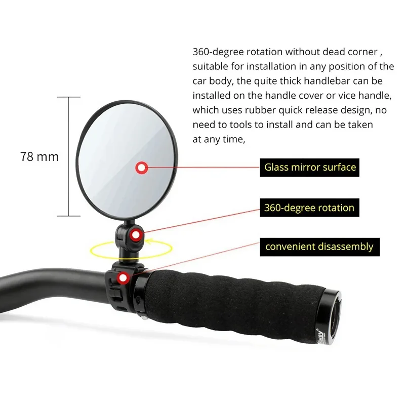 Kaca Spion Sepeda yang Dapat D - Mirror Handlebar Convex ulasan dan harga
