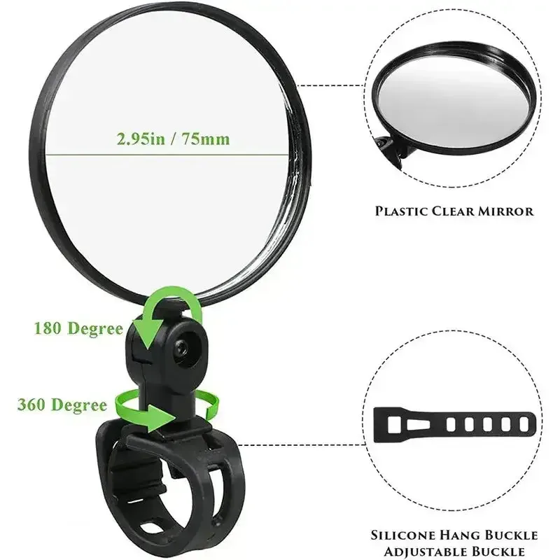 Kaca Spion Sepeda Universal 36 - Mirror Handlebar Convex ulasan dan harga