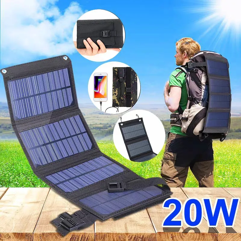 Panel Surya Lipat 20W 50W 60W  - Usb Charger Dynamo ulasan dan harga