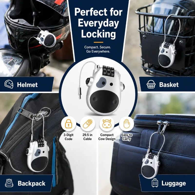 Kunci Kabel Kombinasi Mini Cow - Cycling Commute Backpack ulasan dan harga
