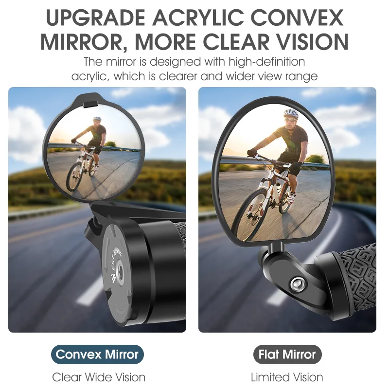 WEST BIKING cermin spion stang - Mirror Handlebar Convex ulasan dan harga