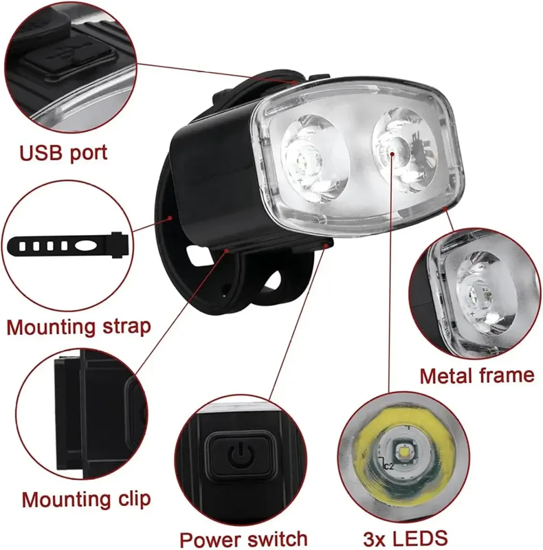 Lampu depan belakang sepeda, l - Bike Light Front Rear ulasan dan harga