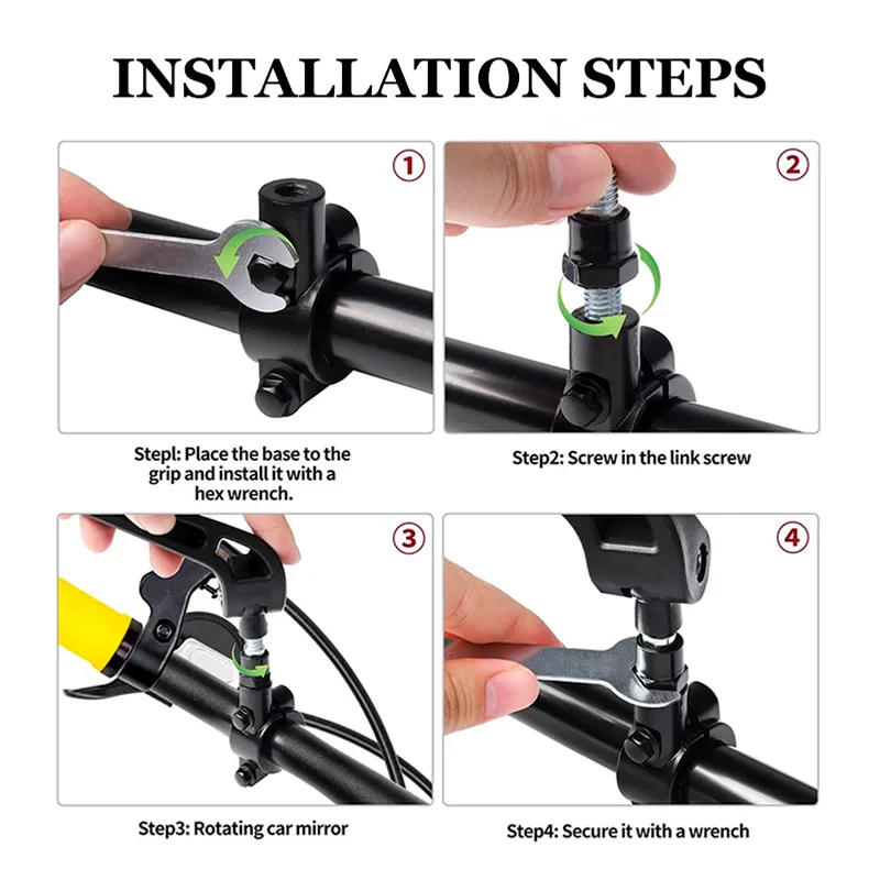Spion Lipat Motor Hitam Sudut  - Mirror Handlebar Convex ulasan dan harga