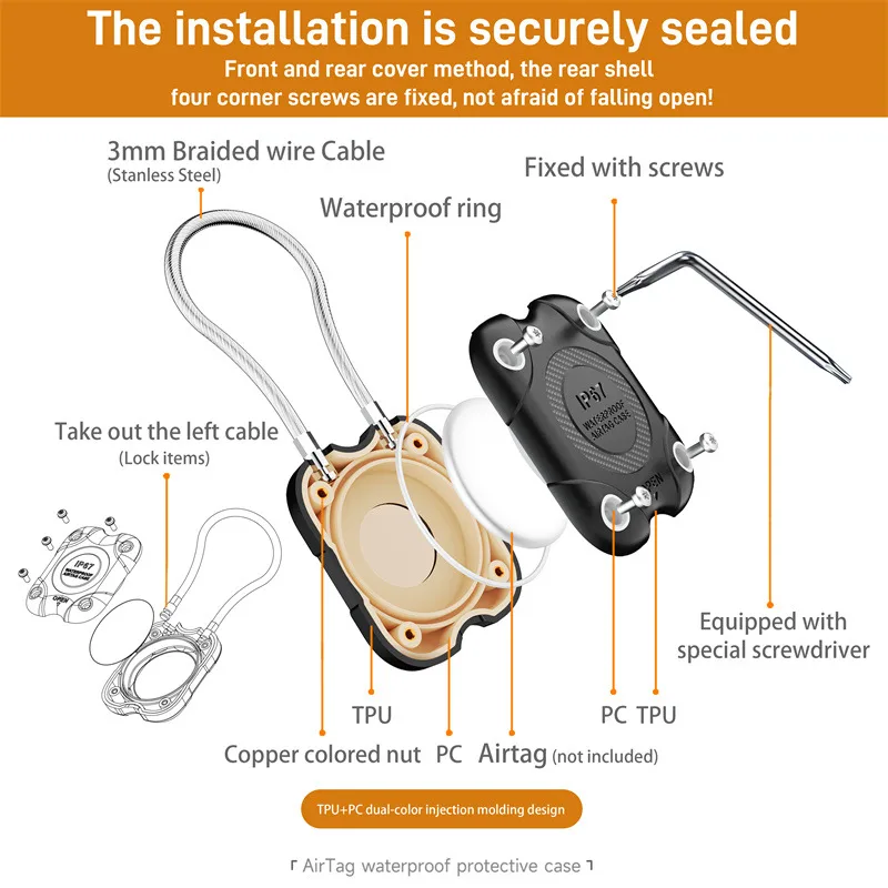 Penyangga Airtag dengan Kabel  - Chain Lock Combination ulasan dan harga