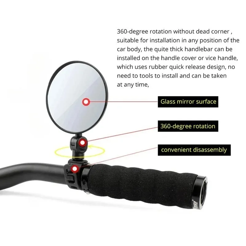 Kaca Spion Sepeda untuk Stang, - Mirror Handlebar Convex ulasan dan harga