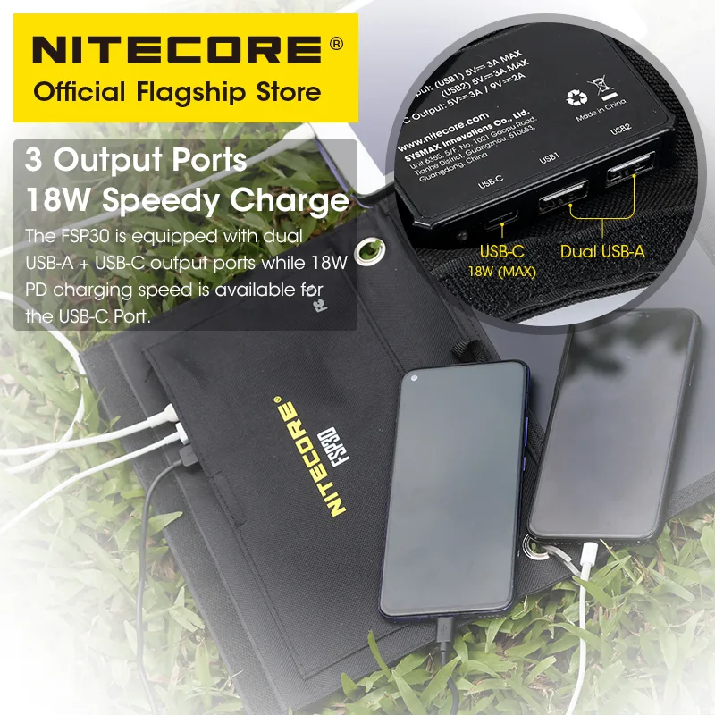 NITECORE FSP30 Panel surya por - Usb Charger Dynamo ulasan dan harga