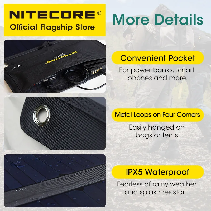 NITECORE FSP30 Panel surya por - Usb Charger Dynamo ulasan dan harga